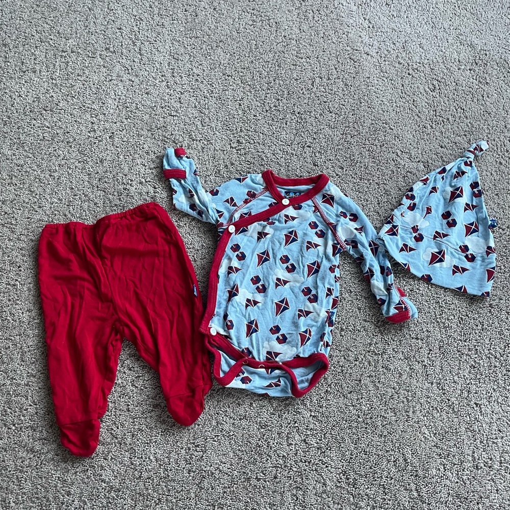 Kickee pants kite matching kimono set